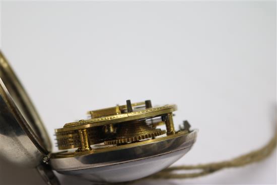 A George III silver pair cased verge pocket watch by Edward Maud, Daventry.